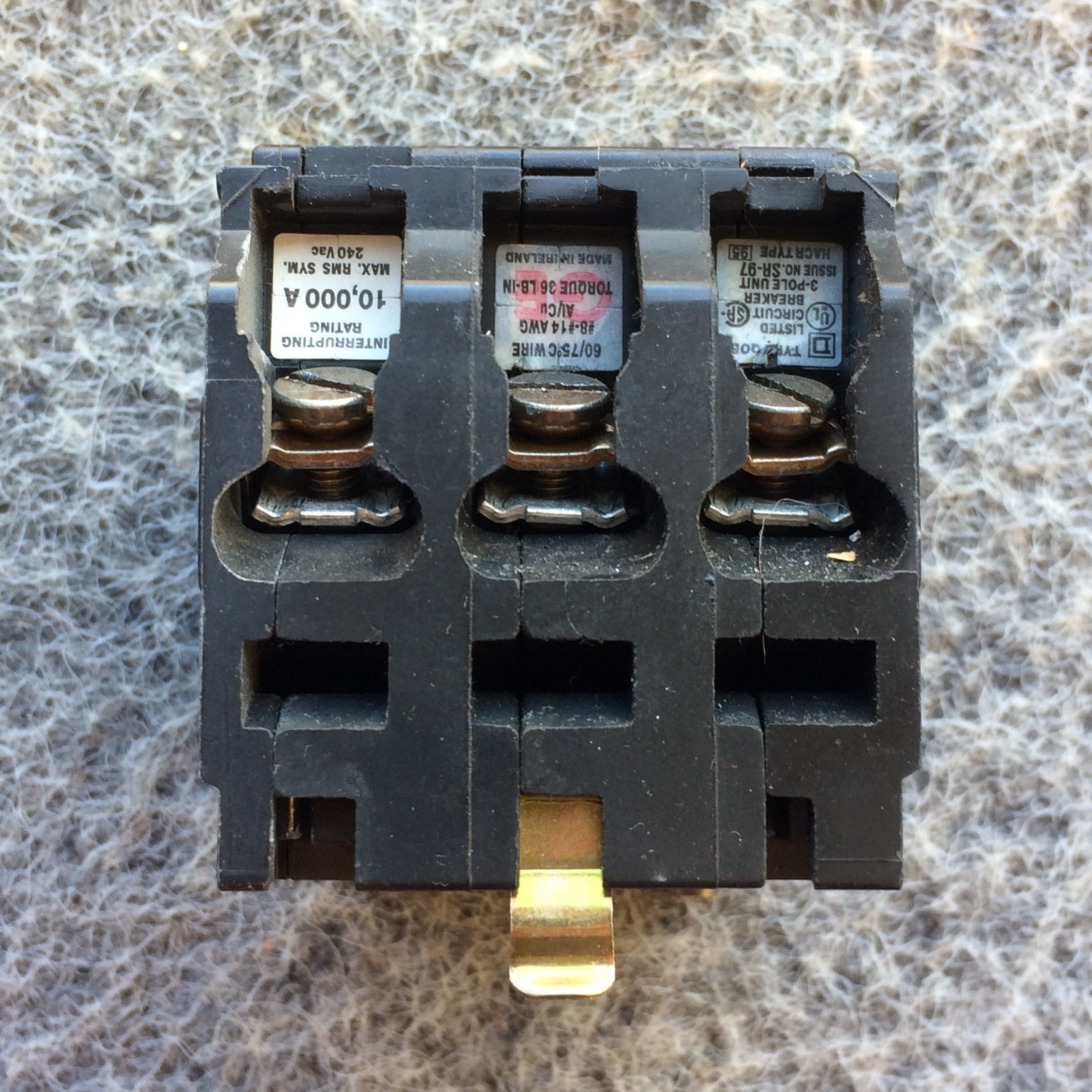 Square D QOB330 3 Pole 30 Amp 240V Bolt On QOB Circuit Breaker NOS