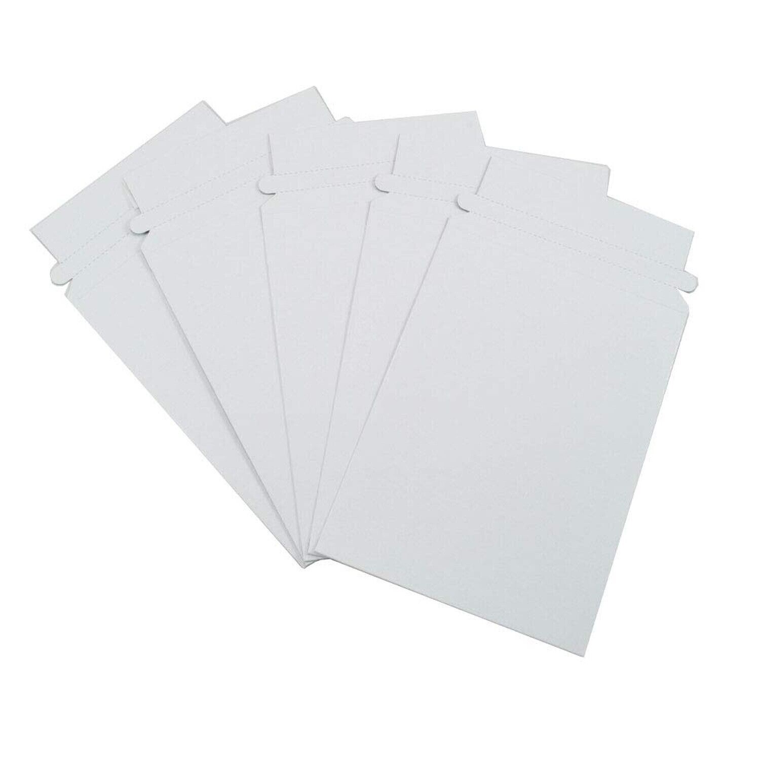 Maxtek 100 Pack Stay Flat Rigid Photo & Document White Cardboard Mailers, 6×8