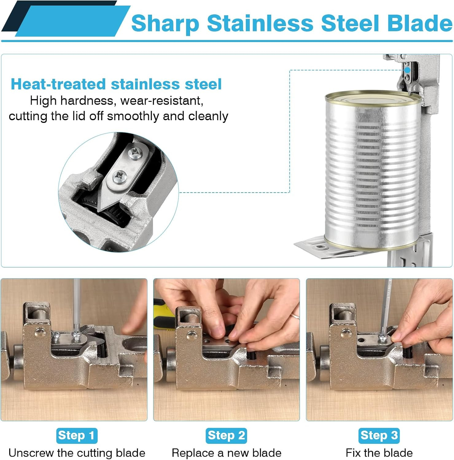 Commercial Can Opener for Restaurant, 19”/48Cm Heavy Duty Table Mount
