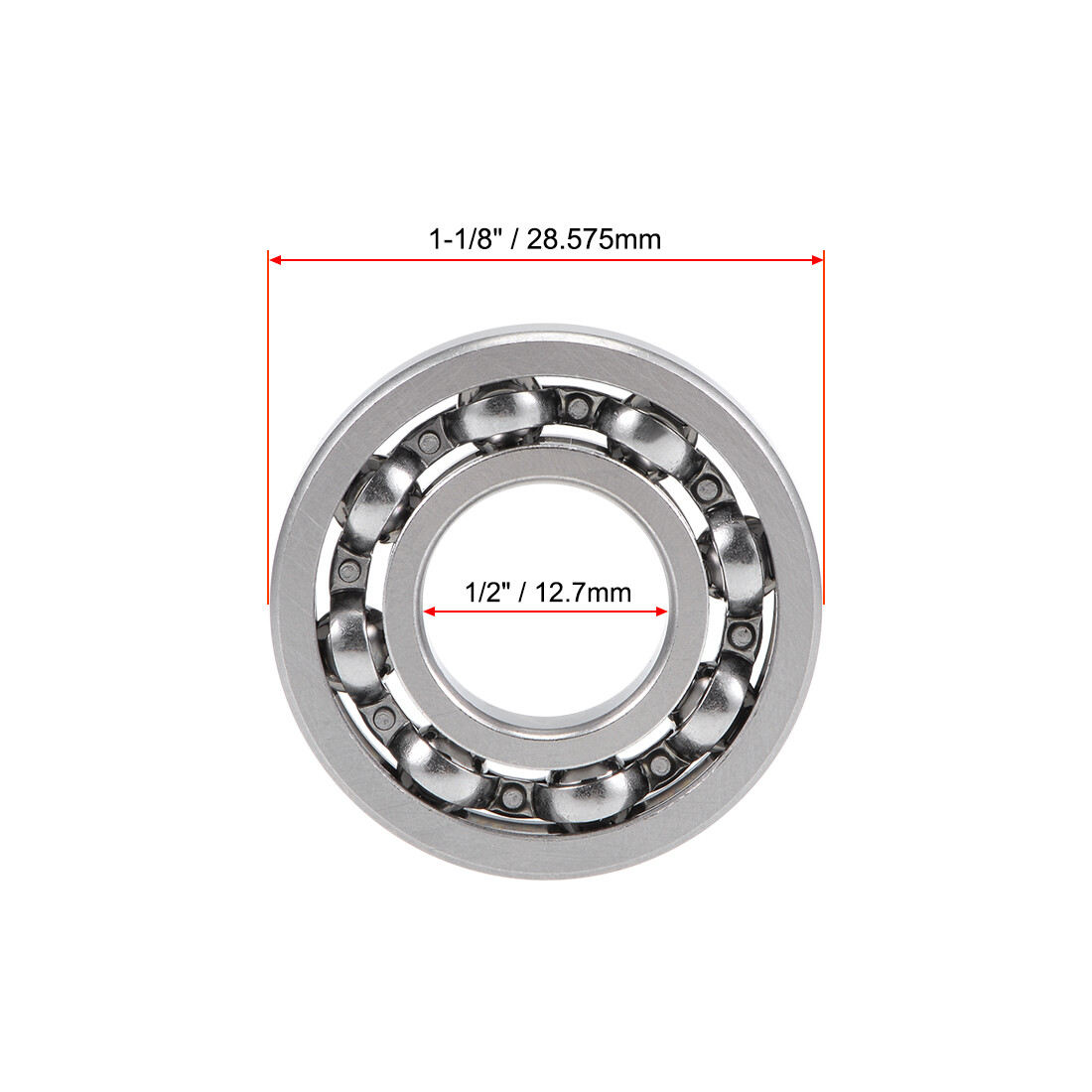 10pcs R8 Deep Groove Ball Bearings 1/2″x1-1/8″x1/4″ Open Type Chrome Steel Z2