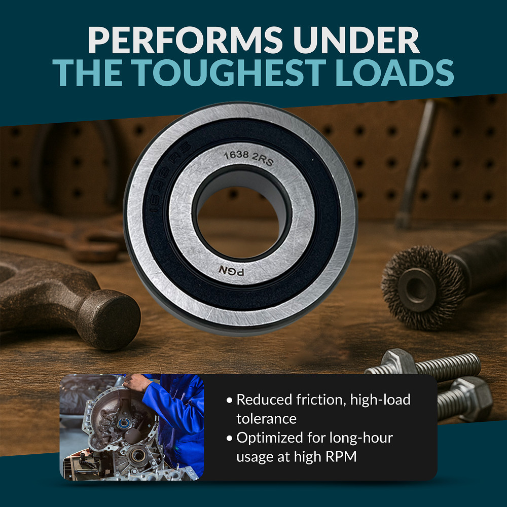 PGN (2 Pack) 1638-2RS Bearing – Lubricated Chrome Steel Sealed Ball Bearing