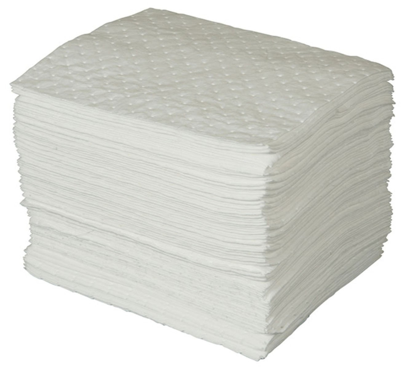 Heavy Weight Oil Absorbent Pads 100 Count 15 x 17 Inch Meltblown Polypropylene