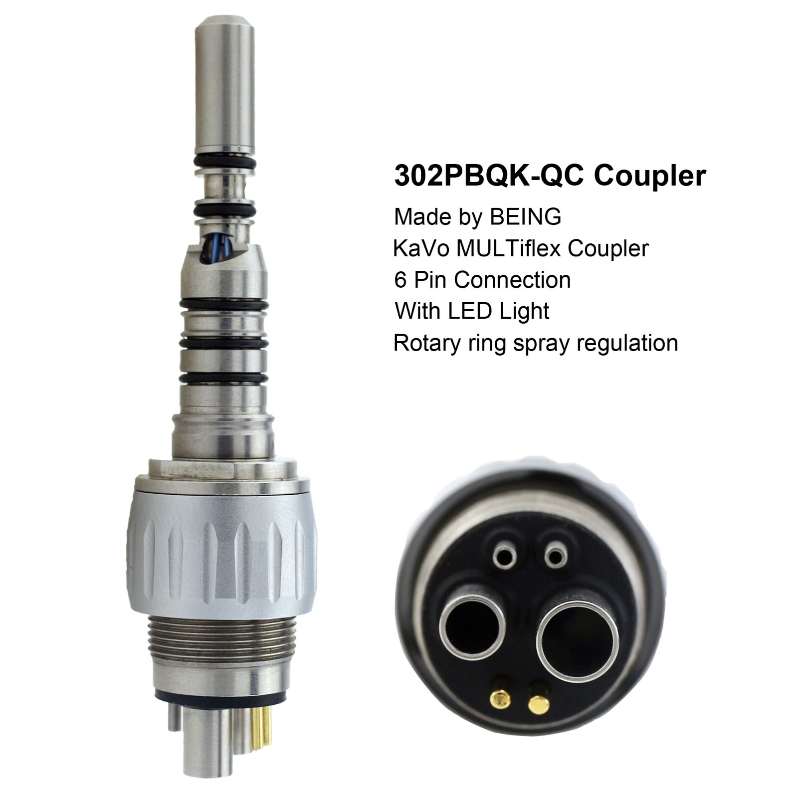 KAVO Multiflex Coupler Dental Fiber Optic LED Handpiece Coupling 4 Hole 6 Pin