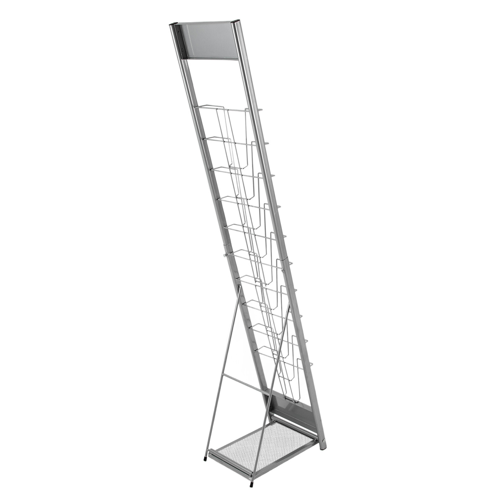 10Tier Floor Standing Literature Rack Brochure Magazine Display Holder Stand