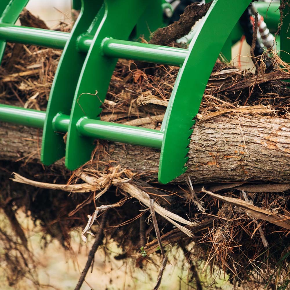 Titan Attachments 48” Light-Duty Single Cylinder Root Grapple Rake John Deer