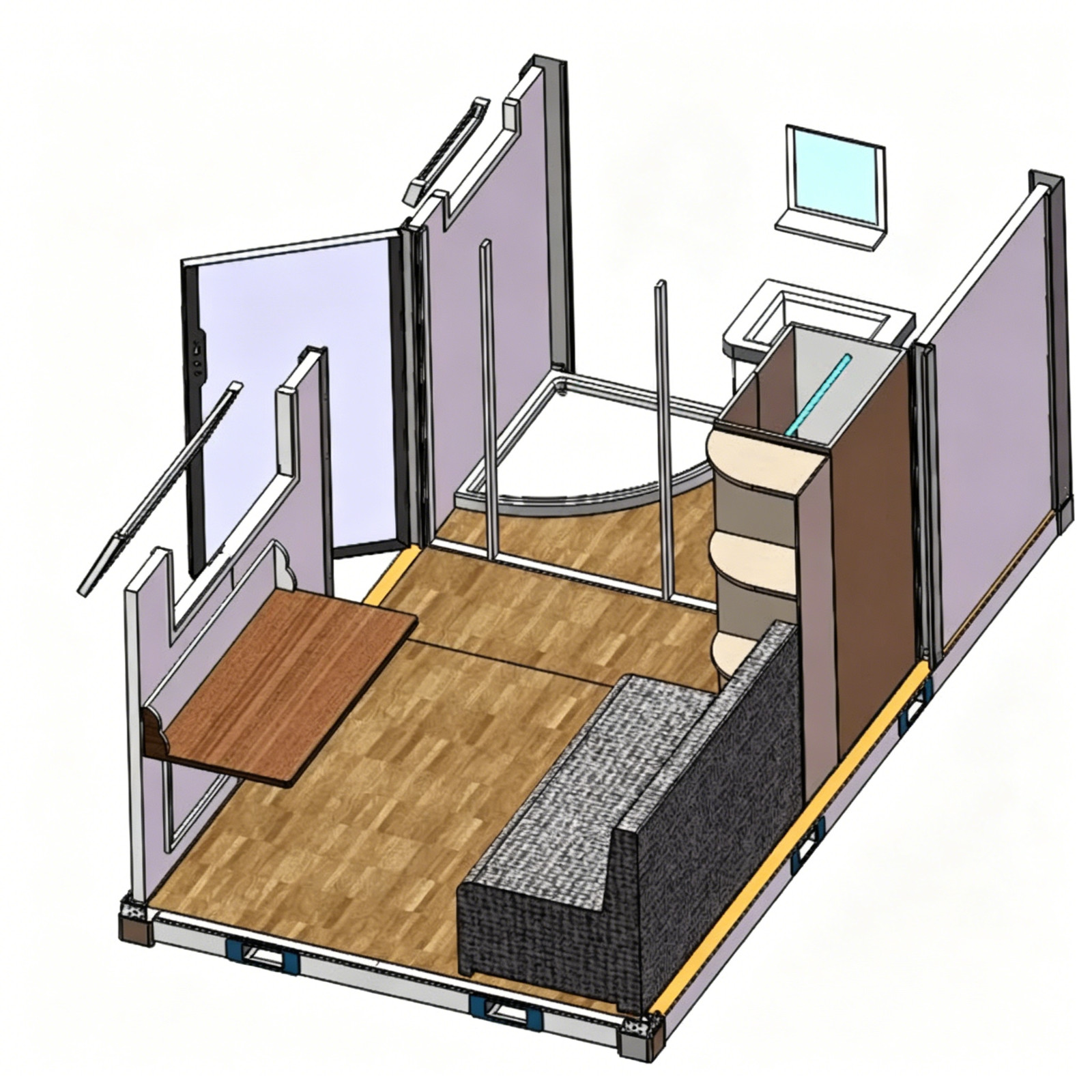Chery Industrial 13x7FT Mobile Prefab Office with Bathroom&Bedroom