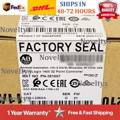NEW 1766-L32BWA MicroLogix 1400 32 Point Controller AB 1766L32BWA US Free Tax