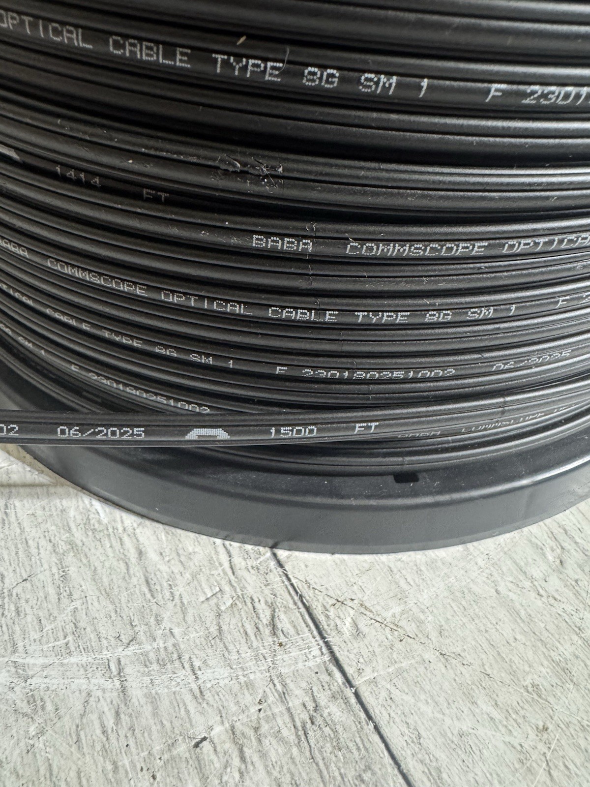 CommScope Type 8G SM 1 BABR Single Mode Fiber Optic Cable 1500FT New Reel