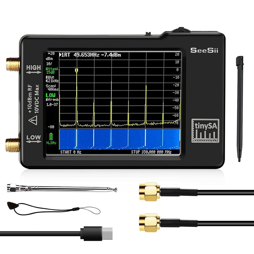 Tiny Spectrum Analyzer TinySA 100kHz-960MHz 2.8″ Portable Frequency Analyzer