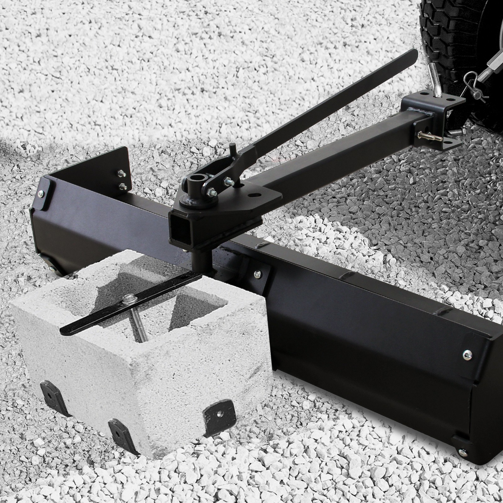 42″ Tow Behind Box Scraper Solid Steel Ground Blade Rust Resistant Lawn Tractor