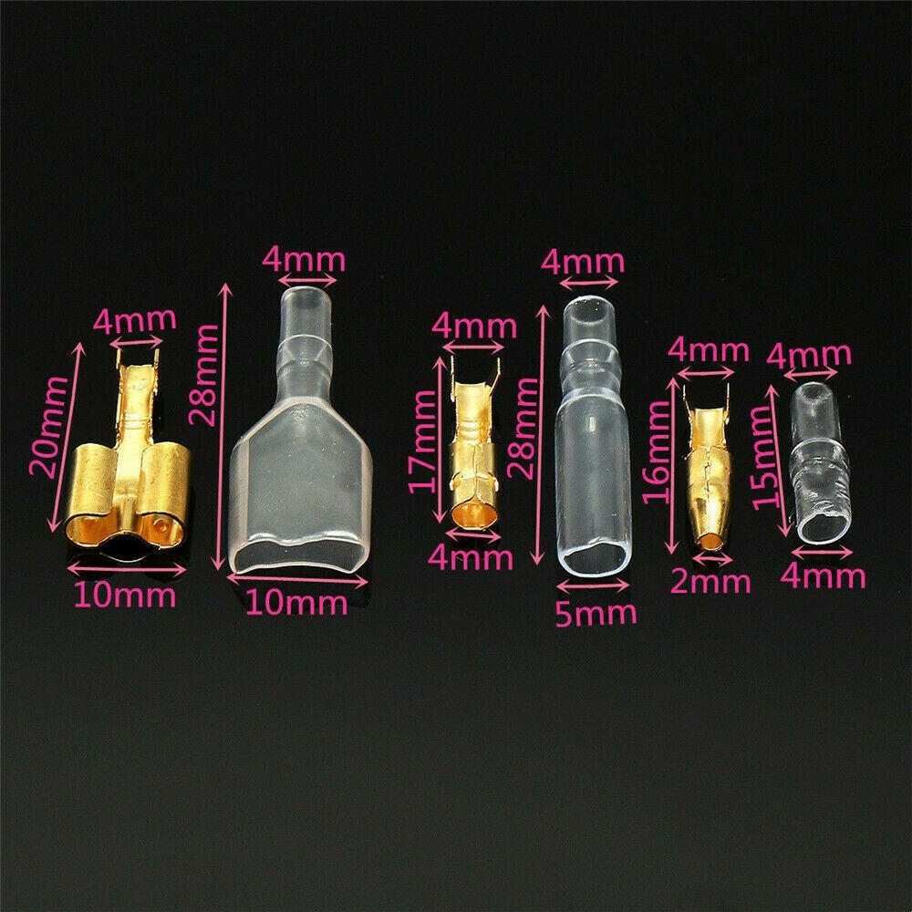 70-280pcs 4.0mm Bullet Connector Male Female Butt Splice Terminals Sleeve Kit US