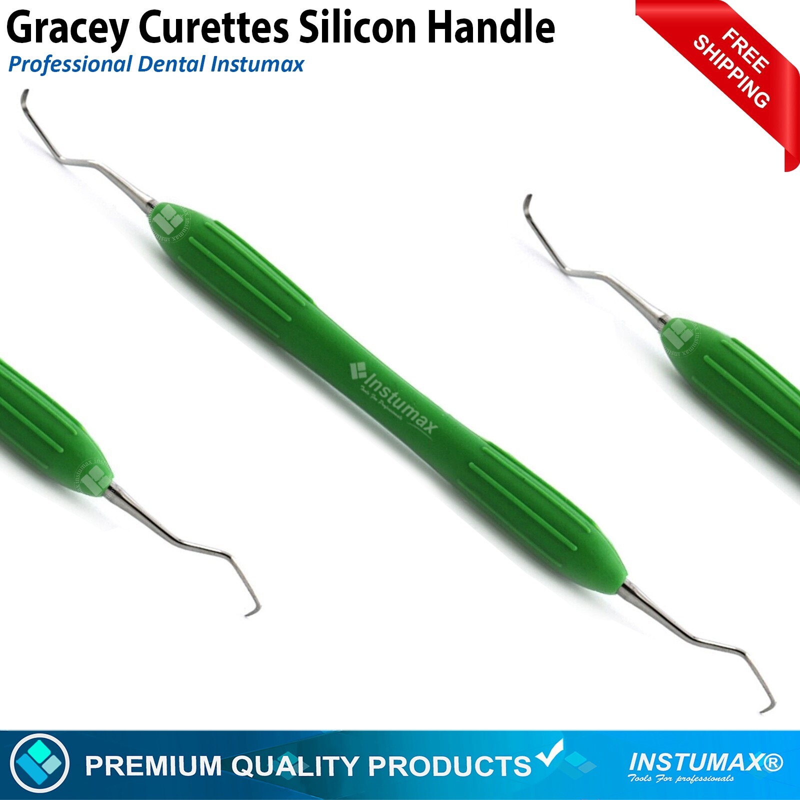 Dental Gracey Curettes 7Piece Silicone Handle Surgical Root Canal Cavity Removal