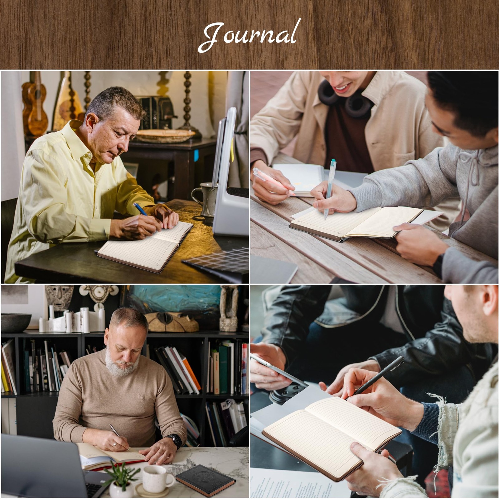 Lined Journal for Men Soft Cover Notebook Leather Journals for Writing, 180 Lay
