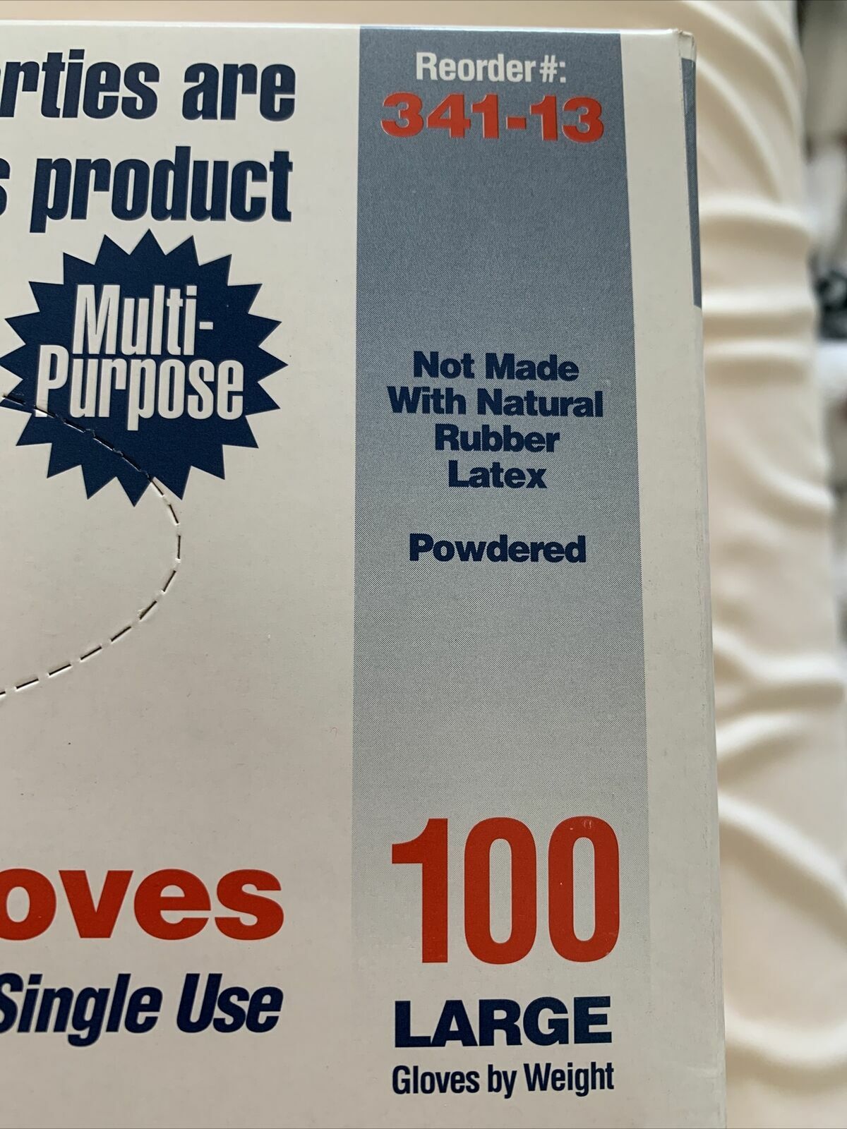 Omni Shield AMS Vinyl Powdered 1 box of 100 gloves Anti Microbial Large 341-13