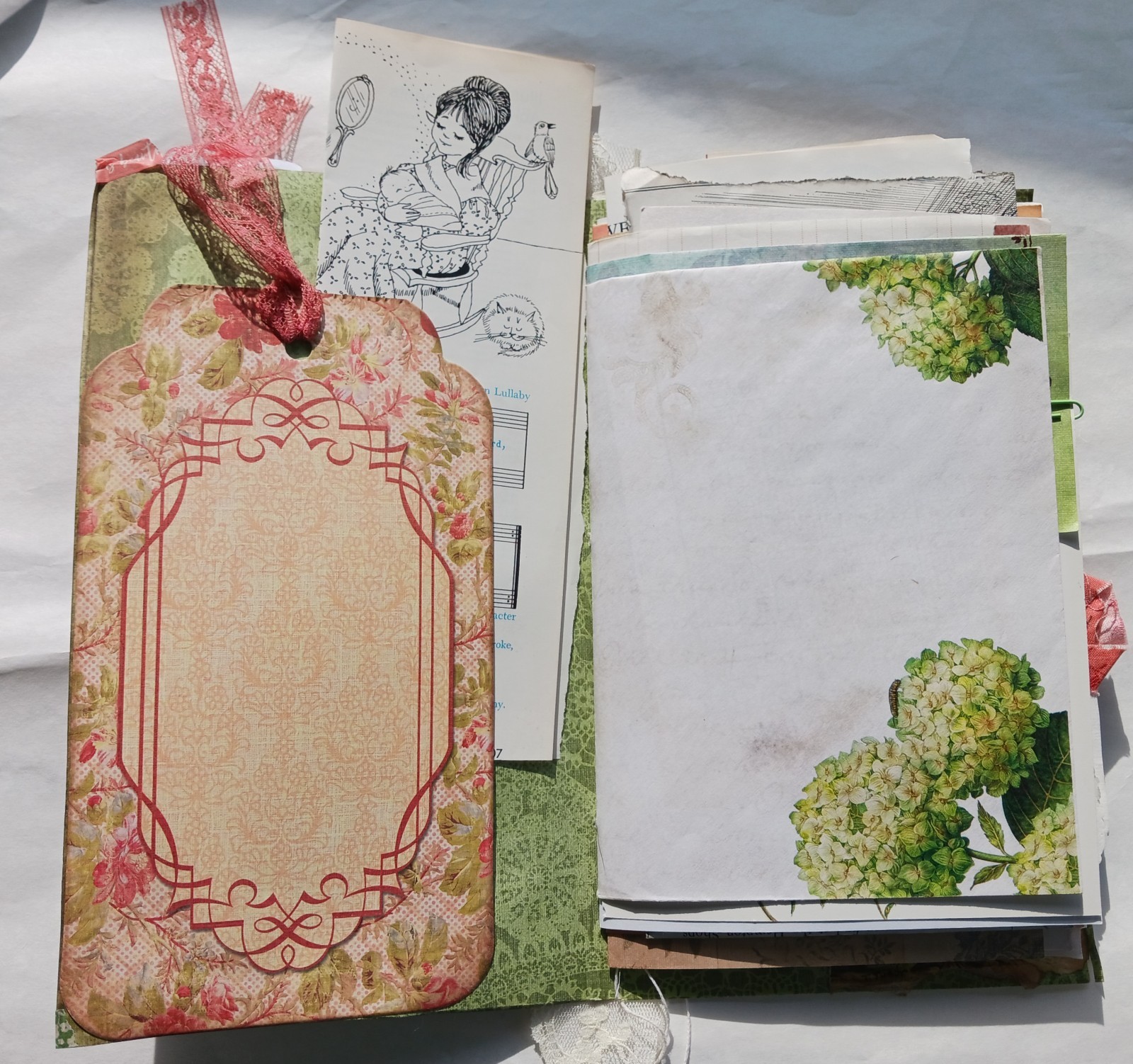 Vintage Style Junk Journal Handmade 86 Pages Women Mother Journal