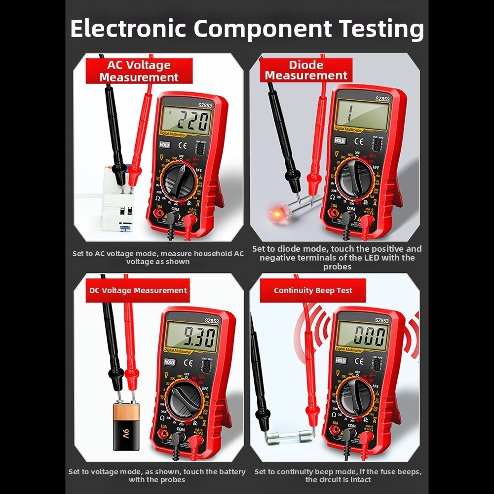 SZ853 1999 Count Multimeter with Data Hold Function for Stable Reading Capture