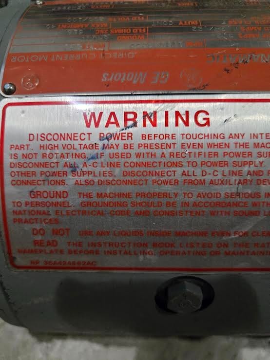 GE KINAMATIC DIRECT CURRENT 1 HP MOTOR 5CD142FC0008B032 CDL182ATC 180V NEW $1499