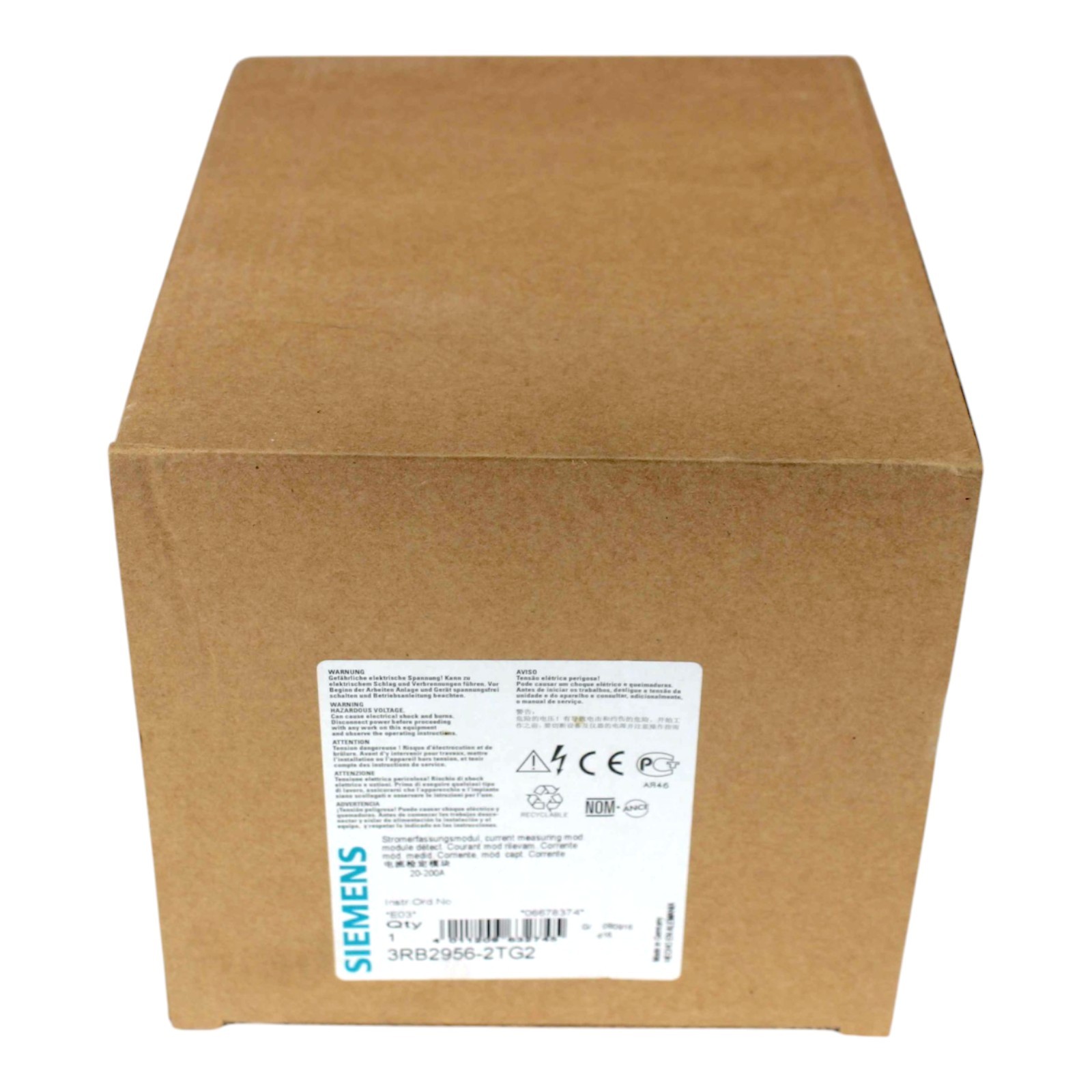 SIEMENS 3RB2956-2TG2 20-200A CURRENT TRANSFORMER