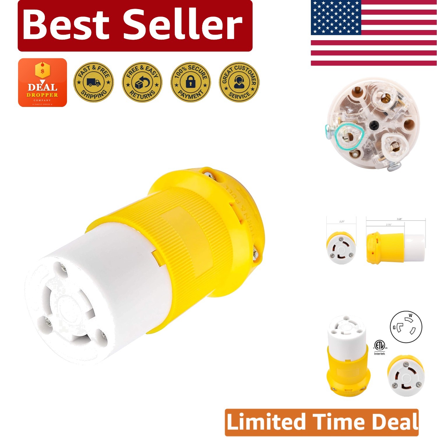 Industrial Grade 30A Locking Plug – Reliable 125V Twist Lock for Generators