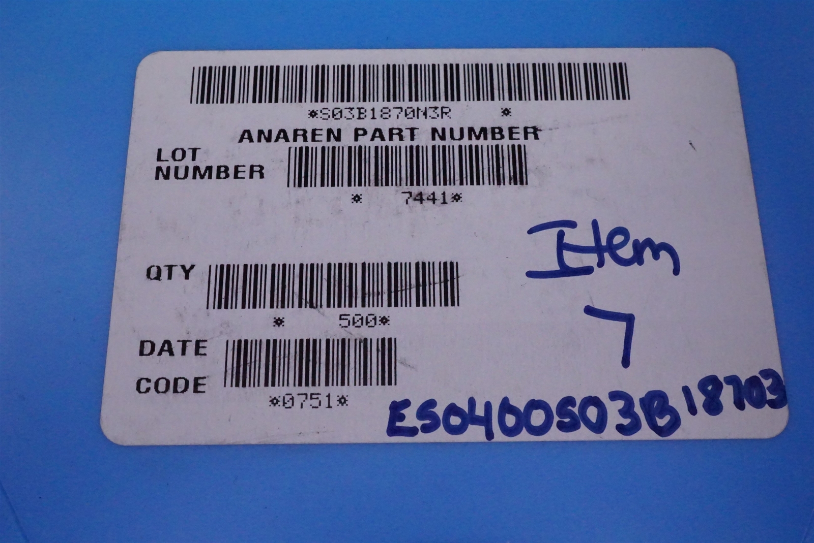 S03B1870N3 Anaren Hybrid Coupler 1.75 to 1.99GHz 3dB 300W 90° SMT 1.0″ x 0.5″