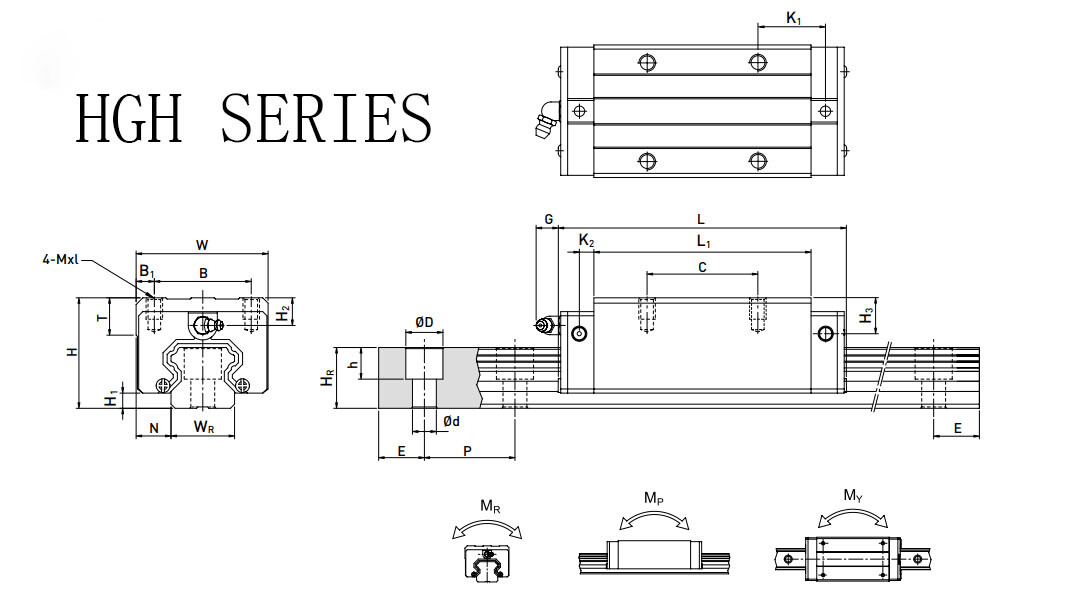 HIWIN HGH15CA/20CA/HGW15CC/20CC/25CC/35CC Slider For Linear Guideway HGH/HGW