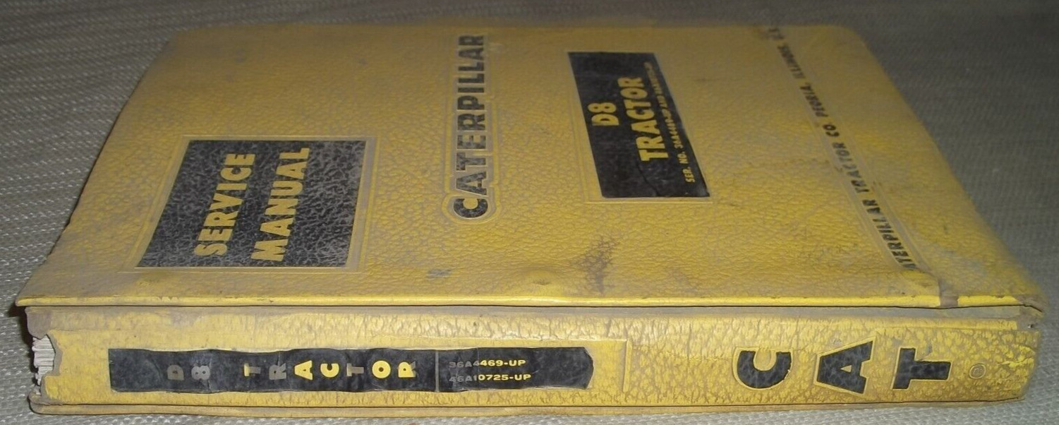 CAT CATERPILLAR D8 D8H TRACTOR DOZER SERVICE SHOP REPAIR MANUAL BOOK 36A 46A