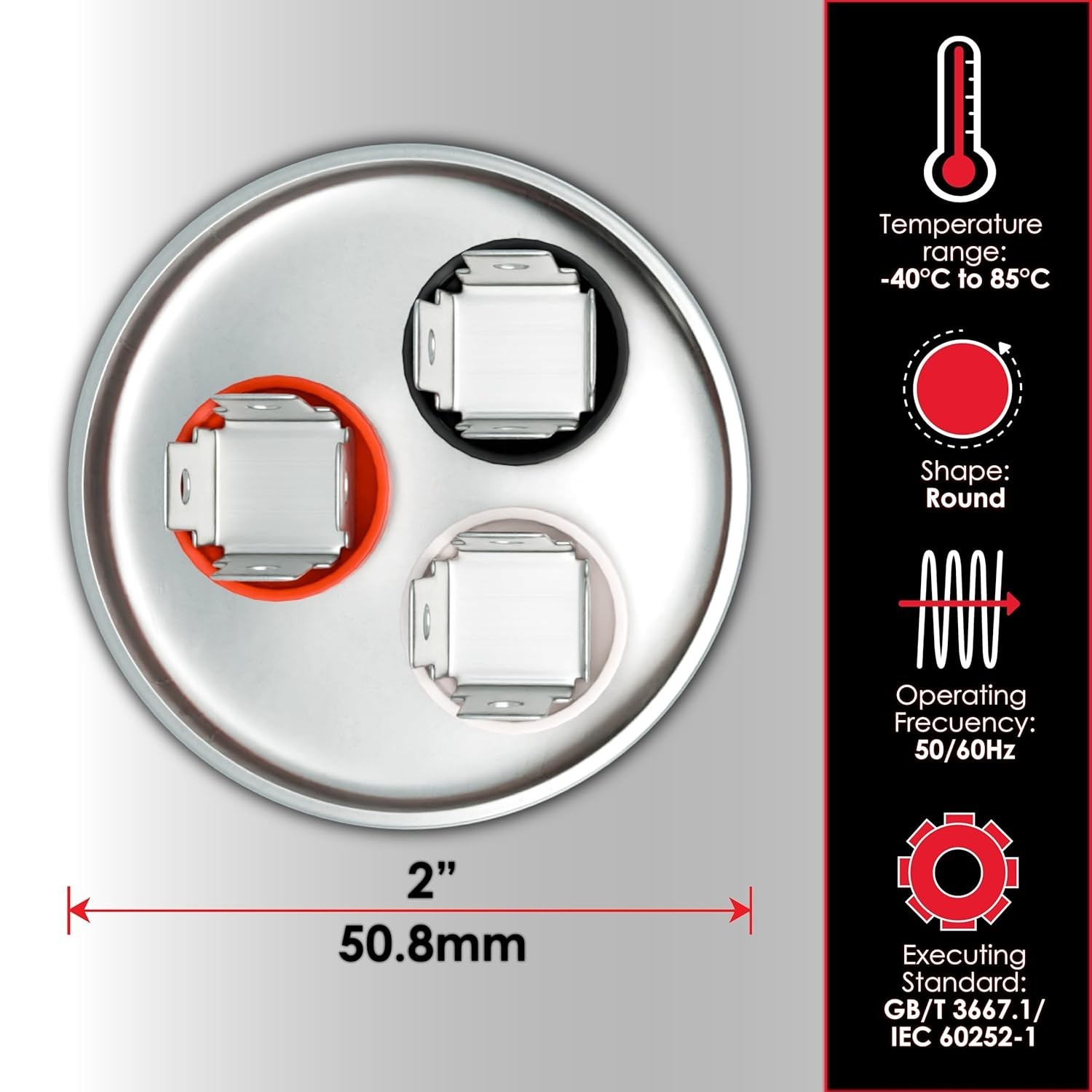 AC Capacitor 40 + 5 μF, 370/440 VAC, CBB65 Motor Run Round Capacitor