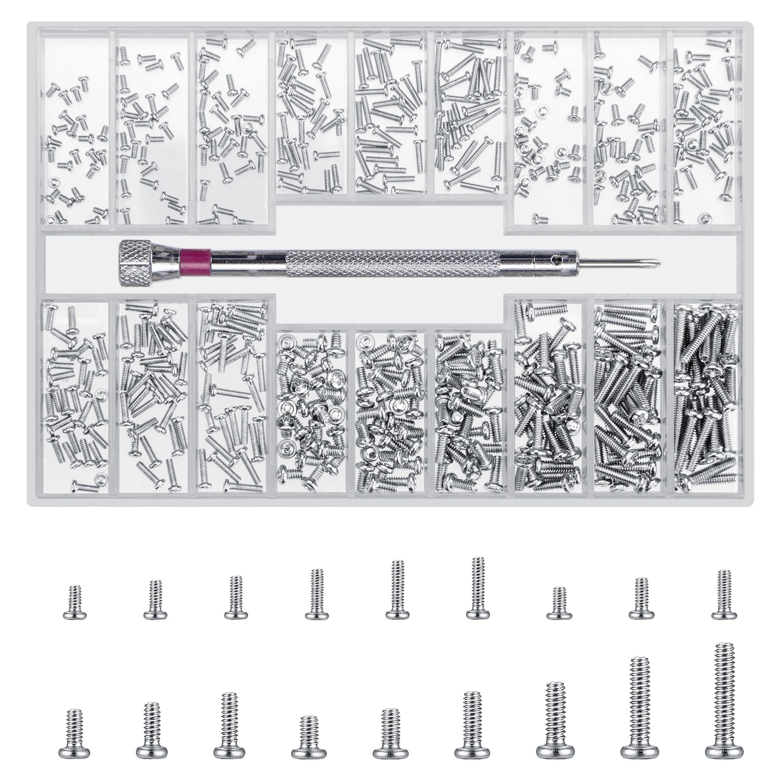 QOOSIKICC 500 Pcs Laptop Screws, M1.2/M1.4/M2 Small Micro Tiny Screws for Ele…