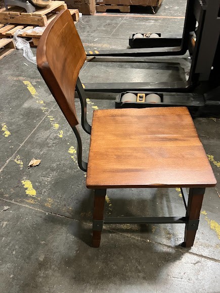 Lancaster Table & Seating Industrial Chair with Rustic Walnut Finish – 2ct