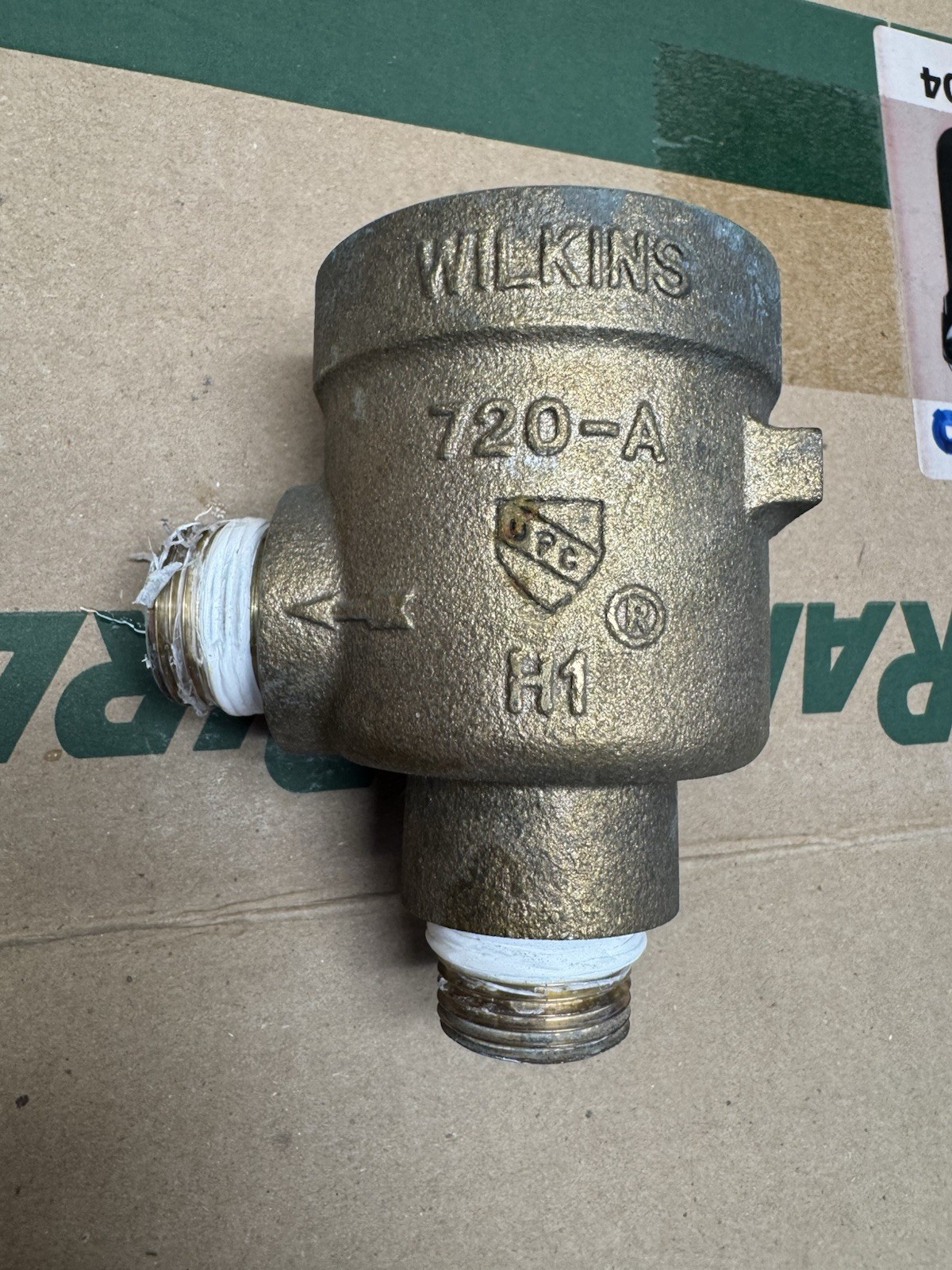 Zurn Wilkins Pressure Vacuum Breaker 720A 3/4″ 34-720A Top only.