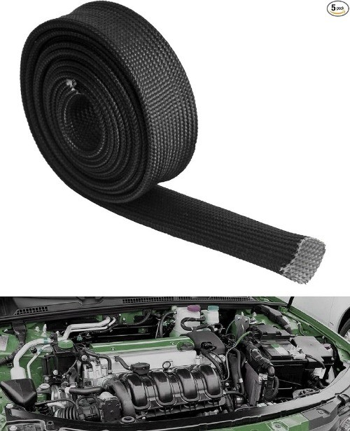 Heat Shield Sleeve Fuel Line Heat Shield Auto Color: BlackSize: 3/4 I.D.X10FT