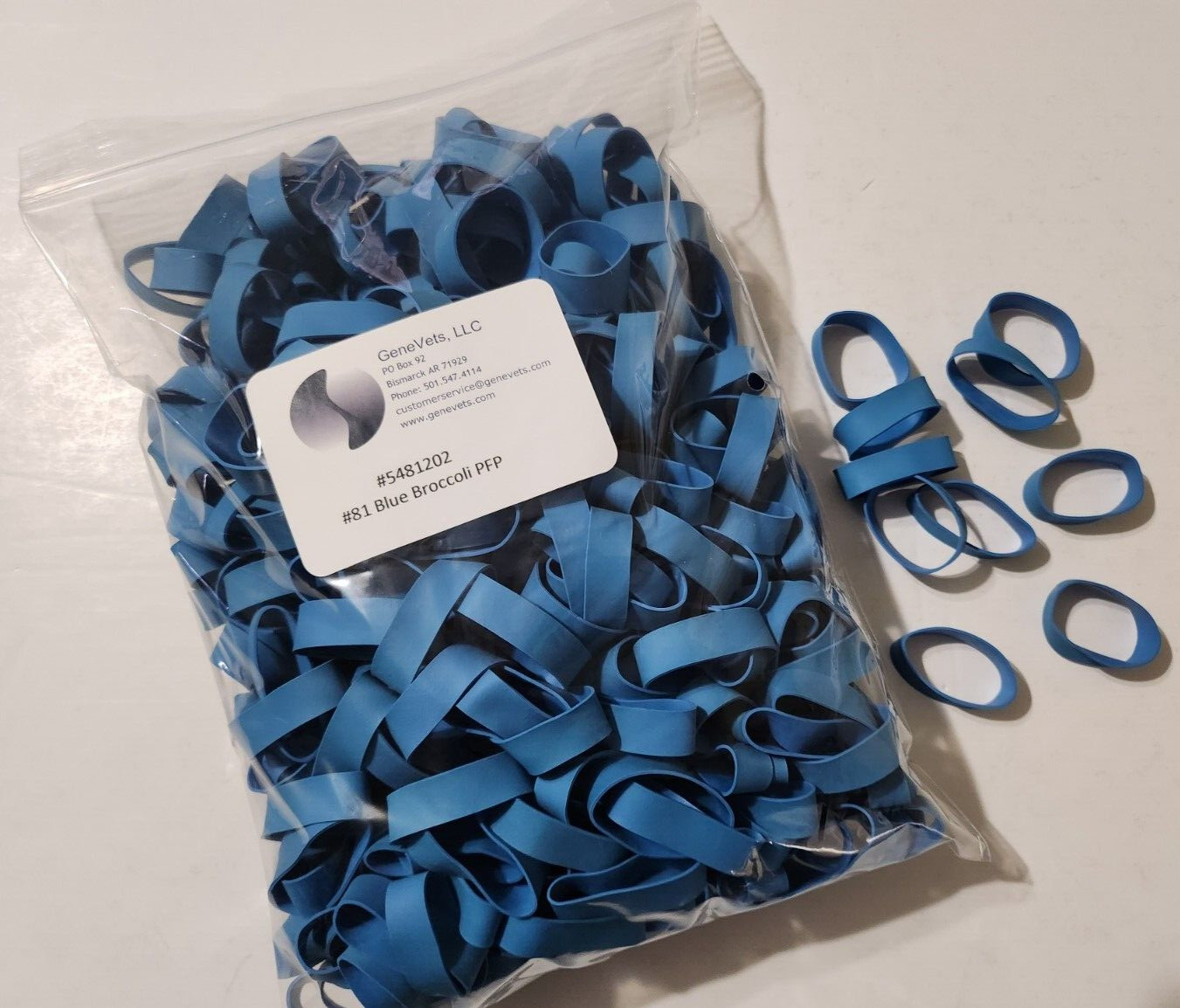 Alliance Rubber Blue Broccoli PFP Bands 2″ x 1/2″ #81 1 LB Bag Broccoli/Produce