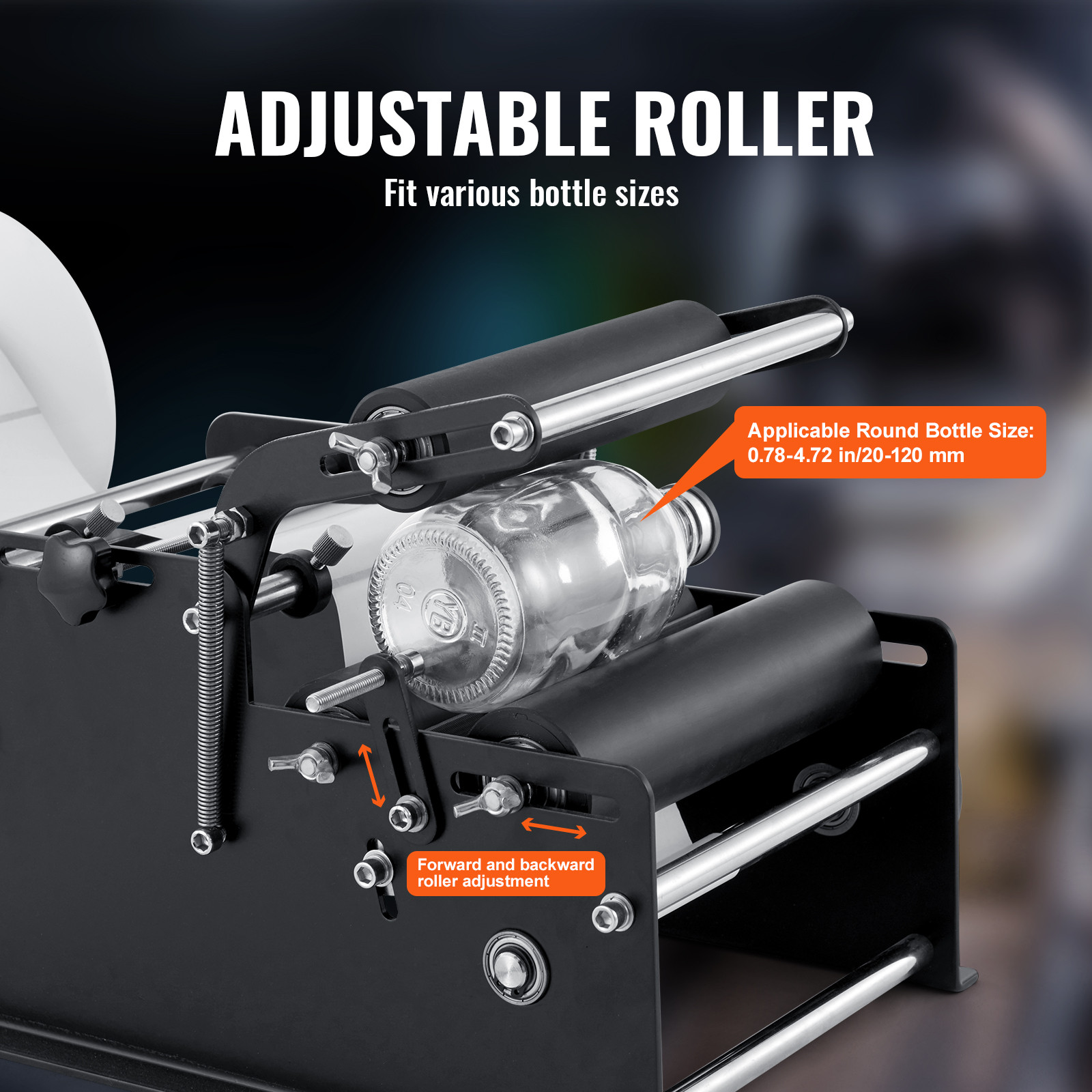 VEVOR Manual Round Bottle Labeling Machine Label Applicator 15-20 Bottles/min