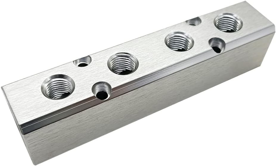4 Way 6 Port Air Manifold 1/2″ NPT Supply Port 1/4″ NPT Outport With Mounting