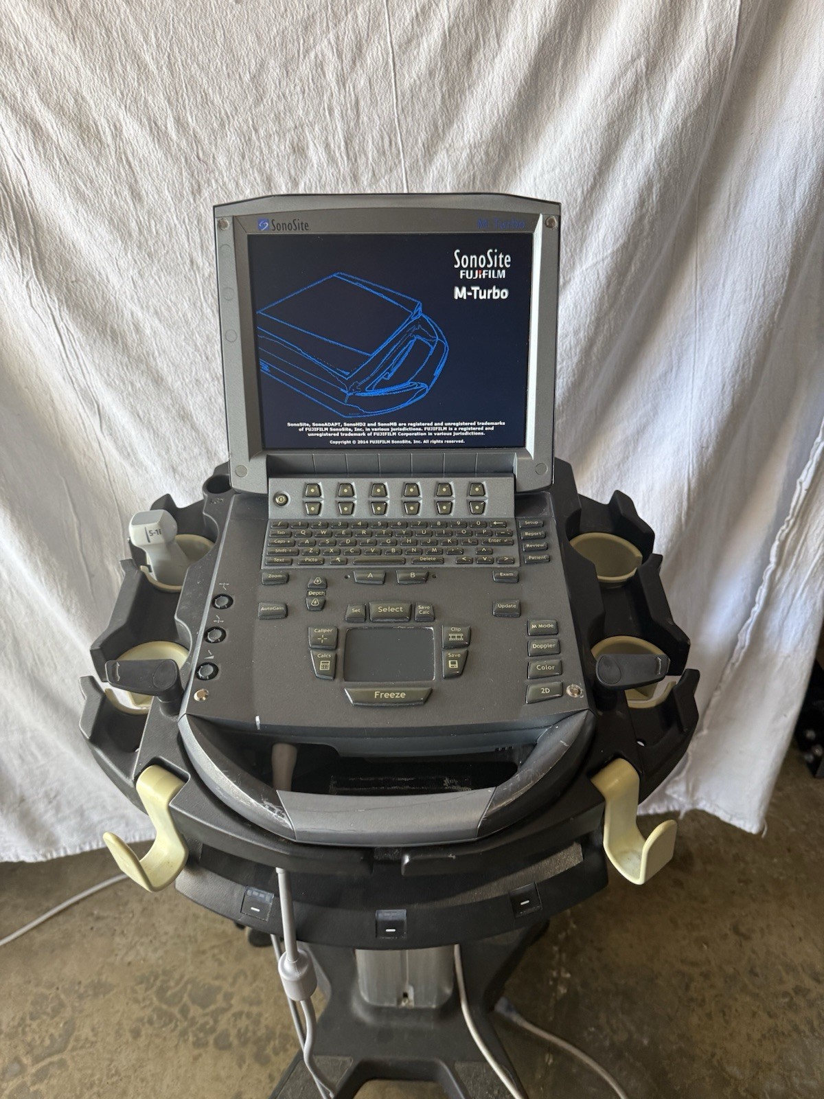 SonoSite M-Turbo Ultrasound With Cart & P21x Transducer Probe