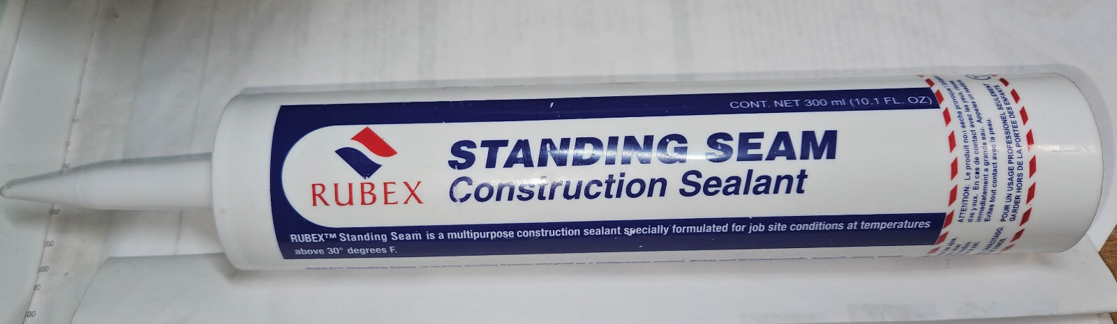 Rubex Metal Roofing Standing Seam Sealant Butyl Rubber 10.1 oz Tube- Box-6