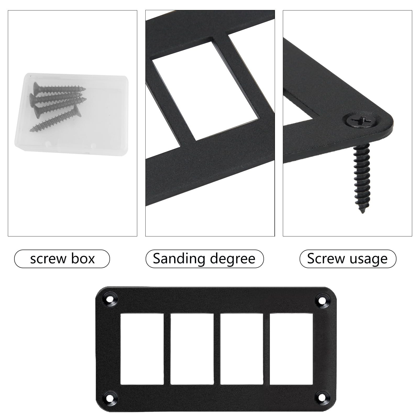Switch Panel 4 Gang Rocker Toggle Aluminum Housing Bracket Car Truck Marine