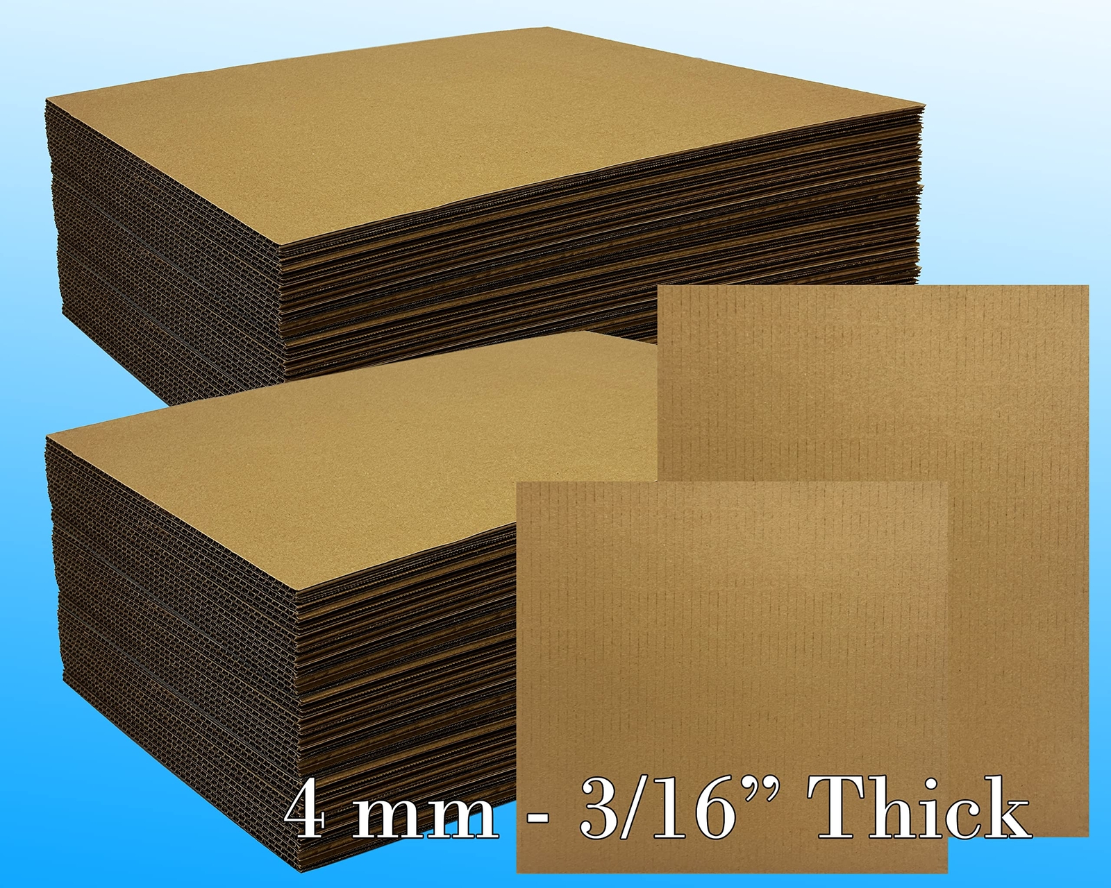 Corrugated Cardboard Sheets 4mm – 3/16″ for Mailing, Arts and Crafts & Packaging