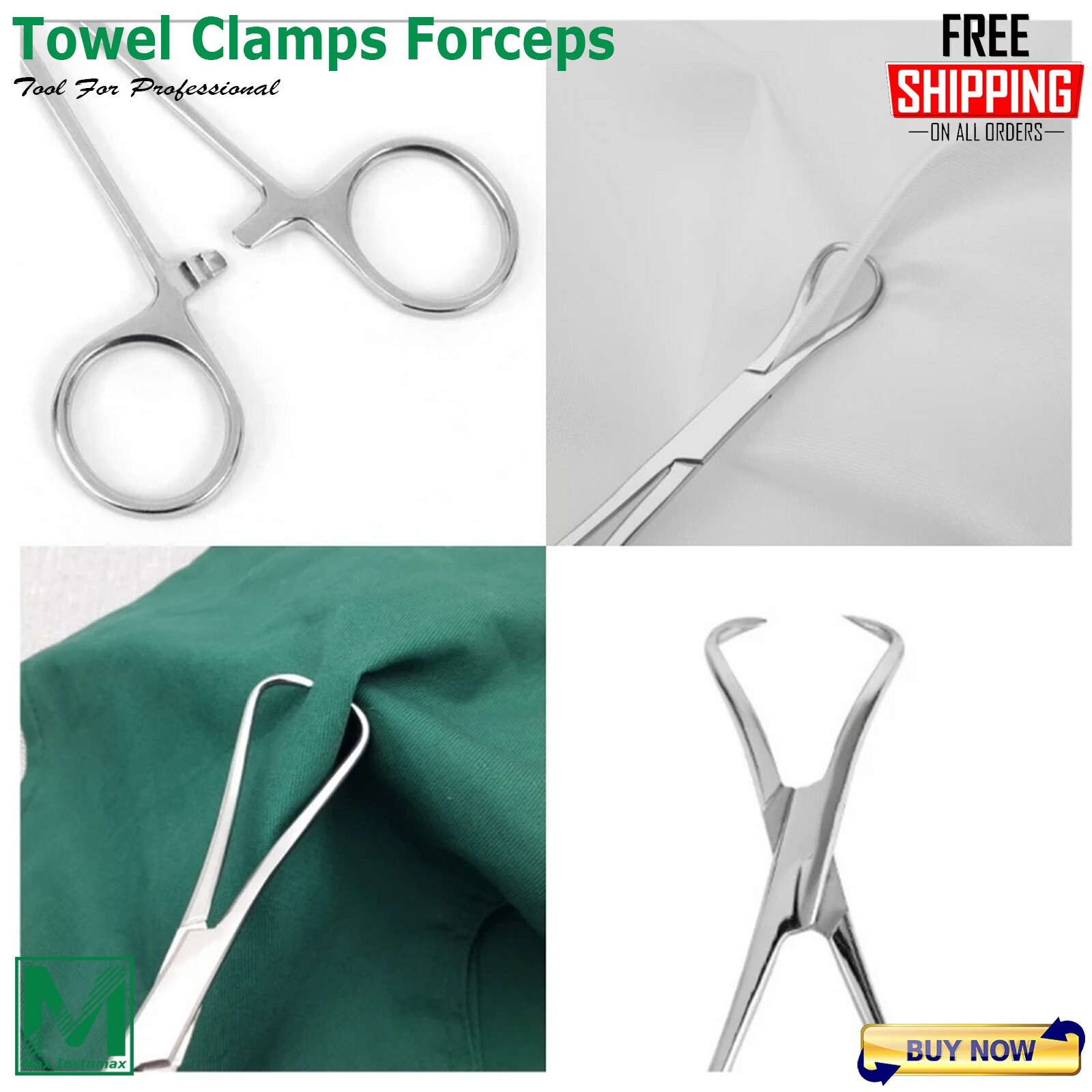 Backhaus Towel Clamp Locking Forceps 3.5” Grasping Tissue Surgical Veterinary