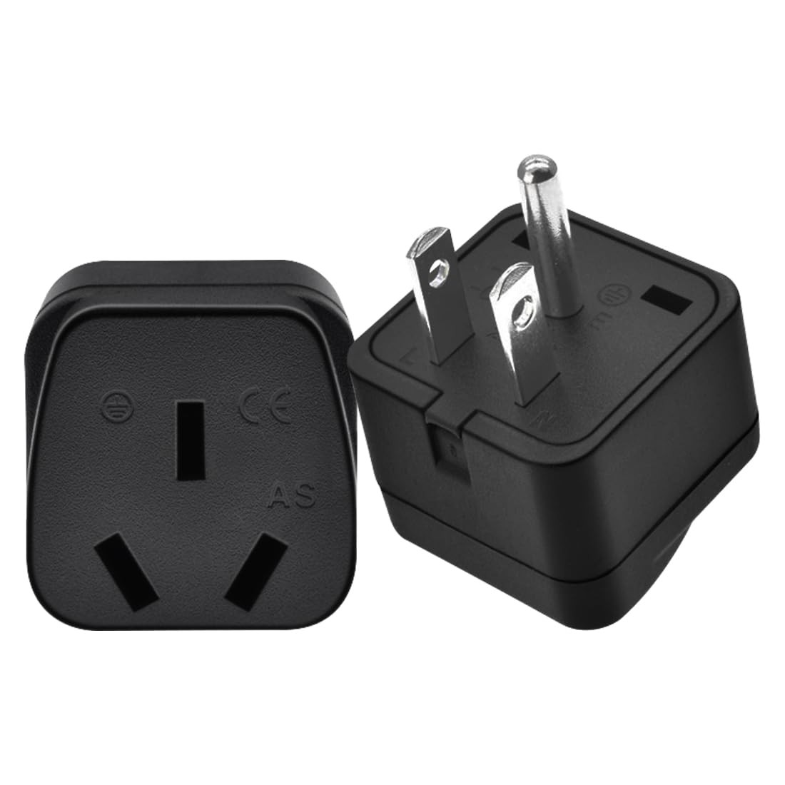 NEMA 5-15P to AU AS3112 Power Adapter – 2 Pack US to Australia Plug Cord