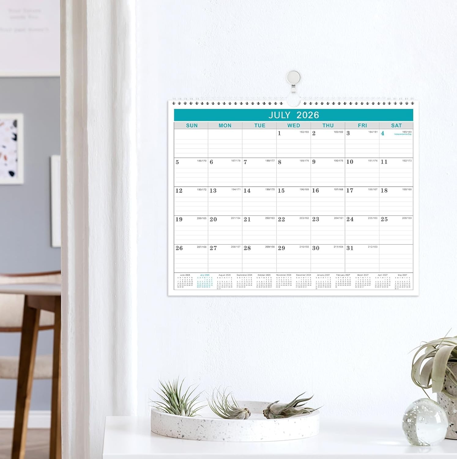 Calendar 2026, 12 Months from January 2026 to December 11.5 x 15 inch, Gray