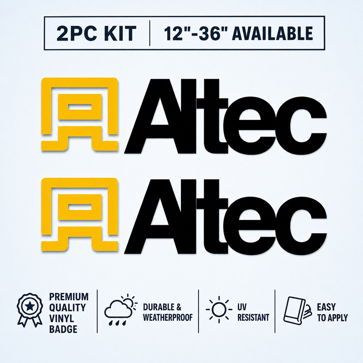 Fits Altec Equipment Decal Kit Bucket Truck (Set 2) Graphics Yellow Black 12″-36