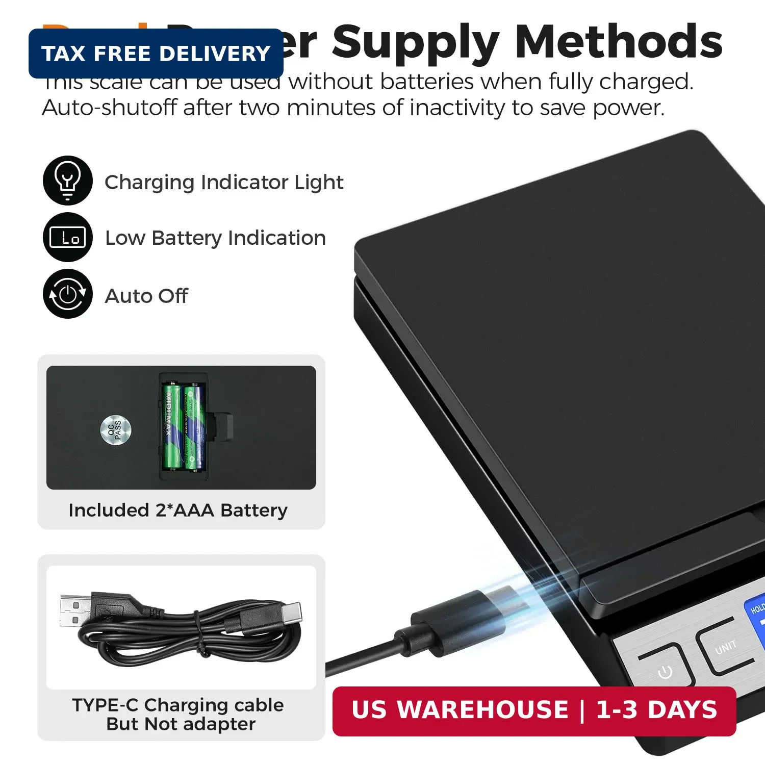 TIPRE Shipping Scale,High Accuracy 0.1oz,Digital Postal Scale,Mail Scale Featuri