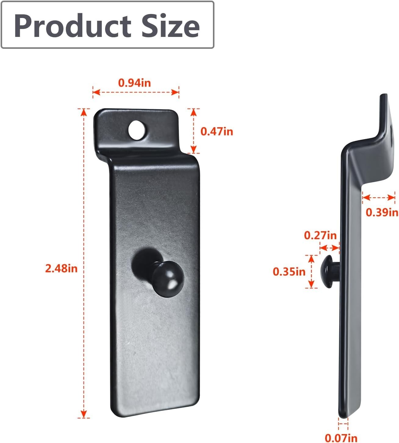 Heavy-Duty Slatwall Utility Hooks, 10pcs Black Display Hangers for Art & Photos