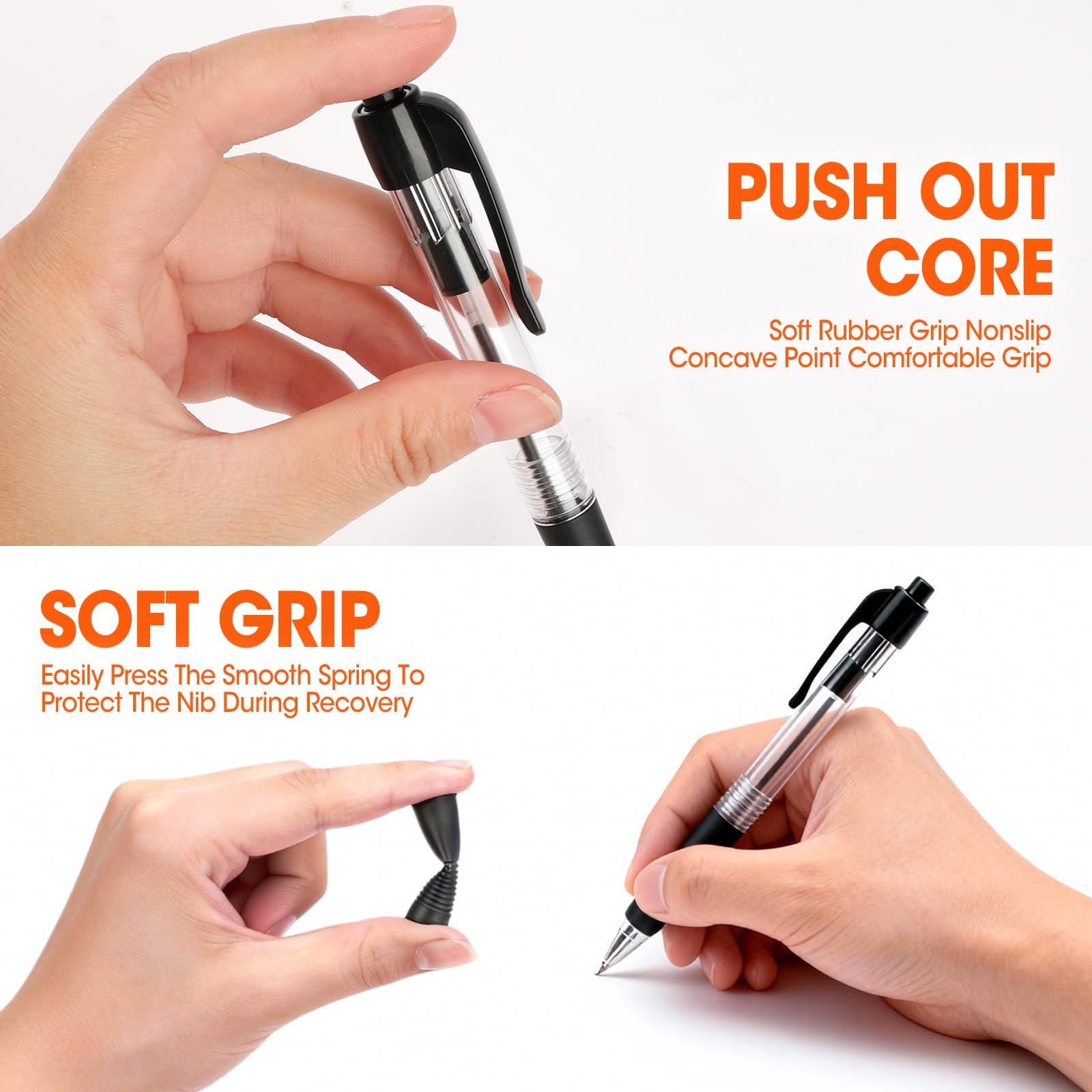 100 Pack Ballpoint Pens Bulk, Retractable 1 Count (Pack of 100), 100 pack