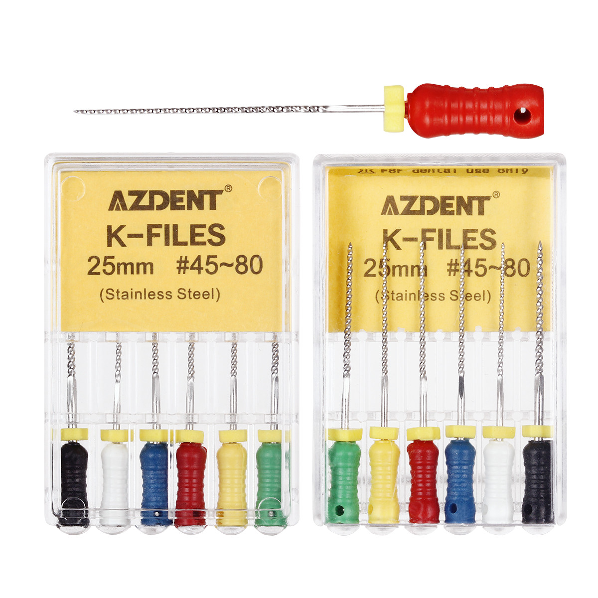 AZDENT Dental Endo Root Canal File K-FILES Stainless Steel Hand Use 21/25 mm