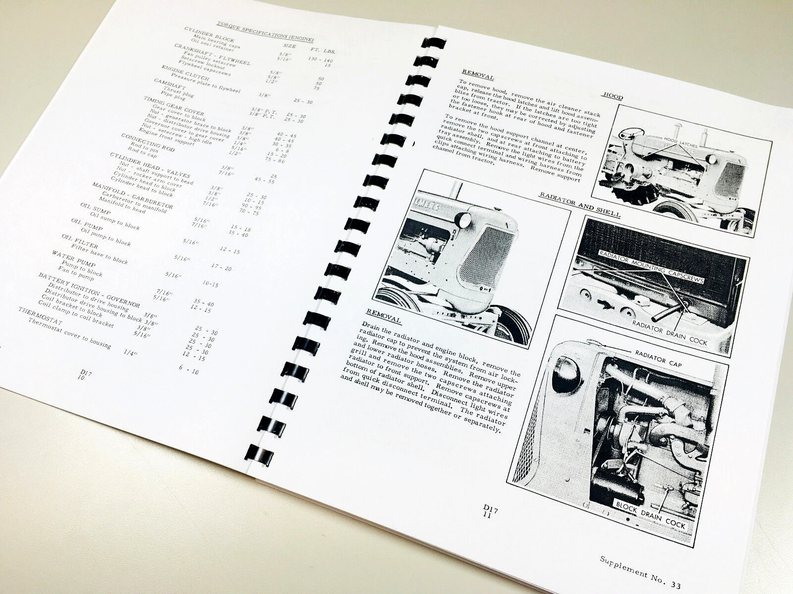 Allis Chalmers D-17 Series 3 Iii Tractor Service Repair Parts Operators Manual