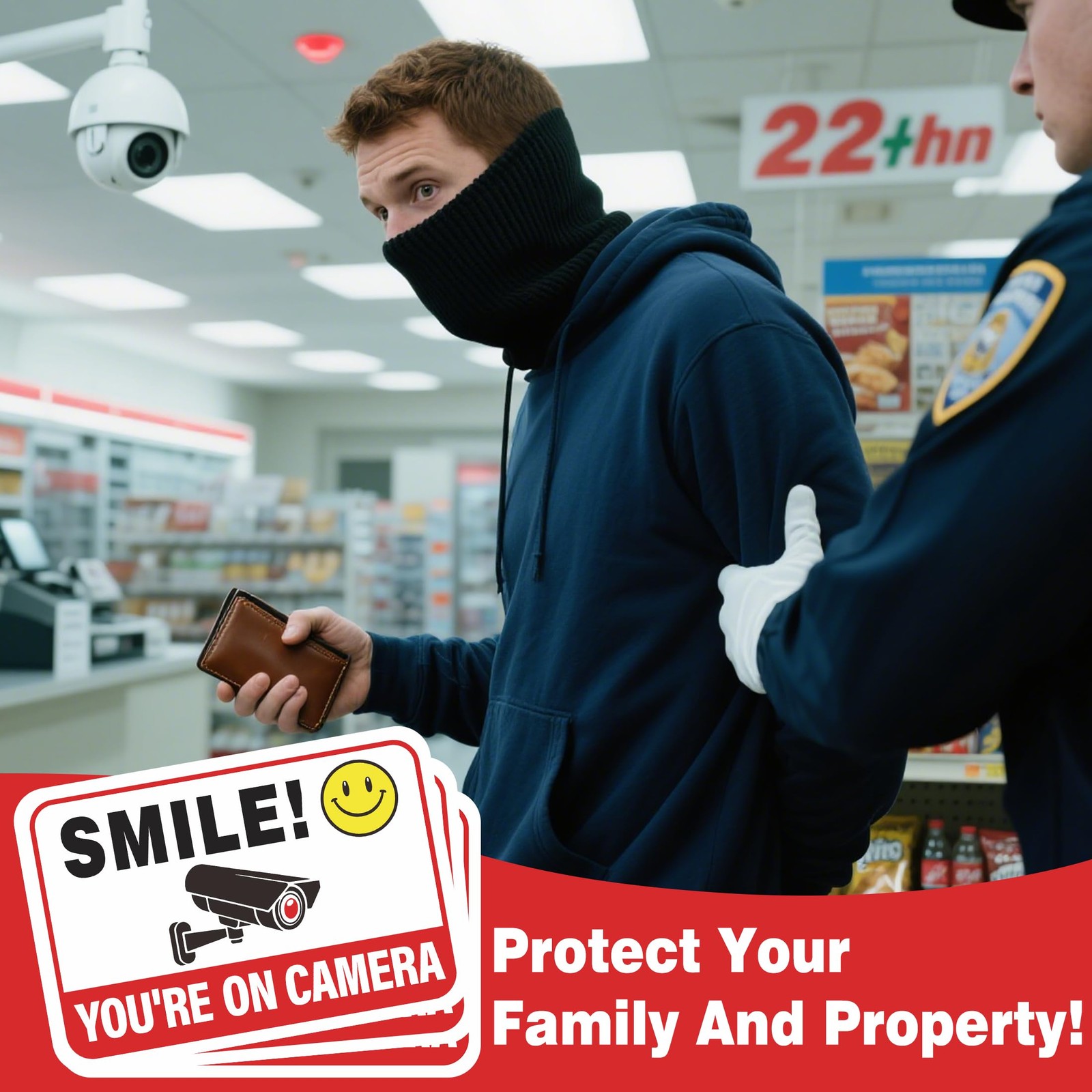 6PCS Smile Your On Camera Sign Sticker, 5.9IN, 358