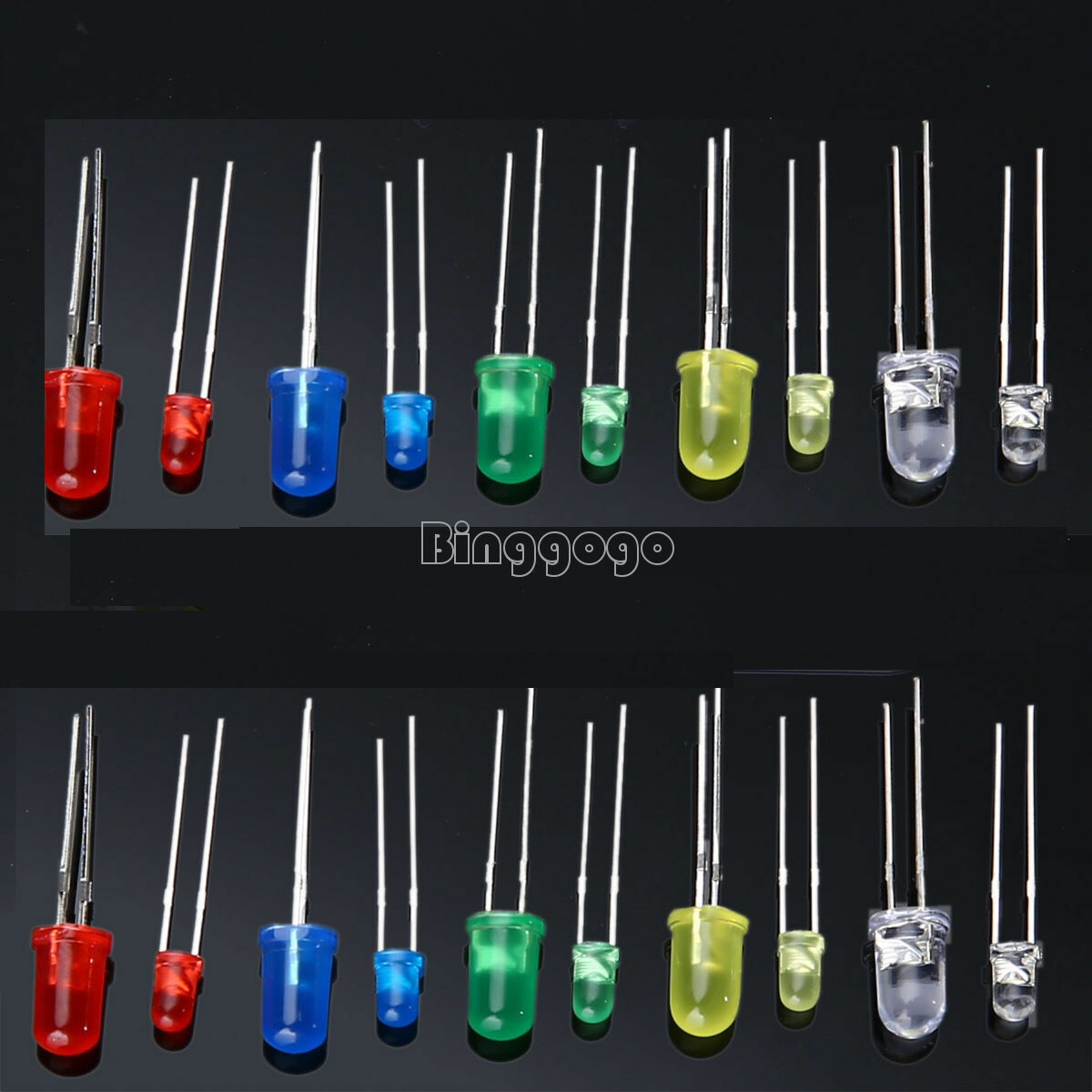 300Stk 3mm 5mm LED Sortiment rot grün gelb blau weiß Leuchtdioden Diode Dioden