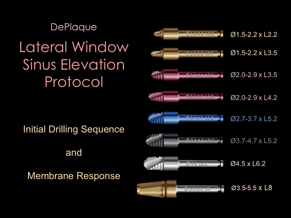 Lateral Window Sinus Elevation Drill Set, with elevator instrument set
